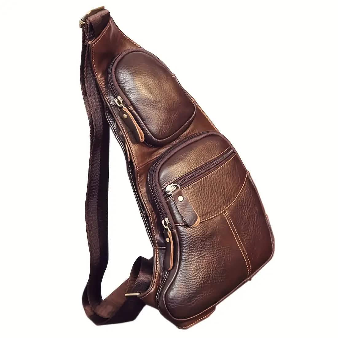 Genuine Leather Crossbody Sling Bag (Unisex) - NobAdy's Favorite