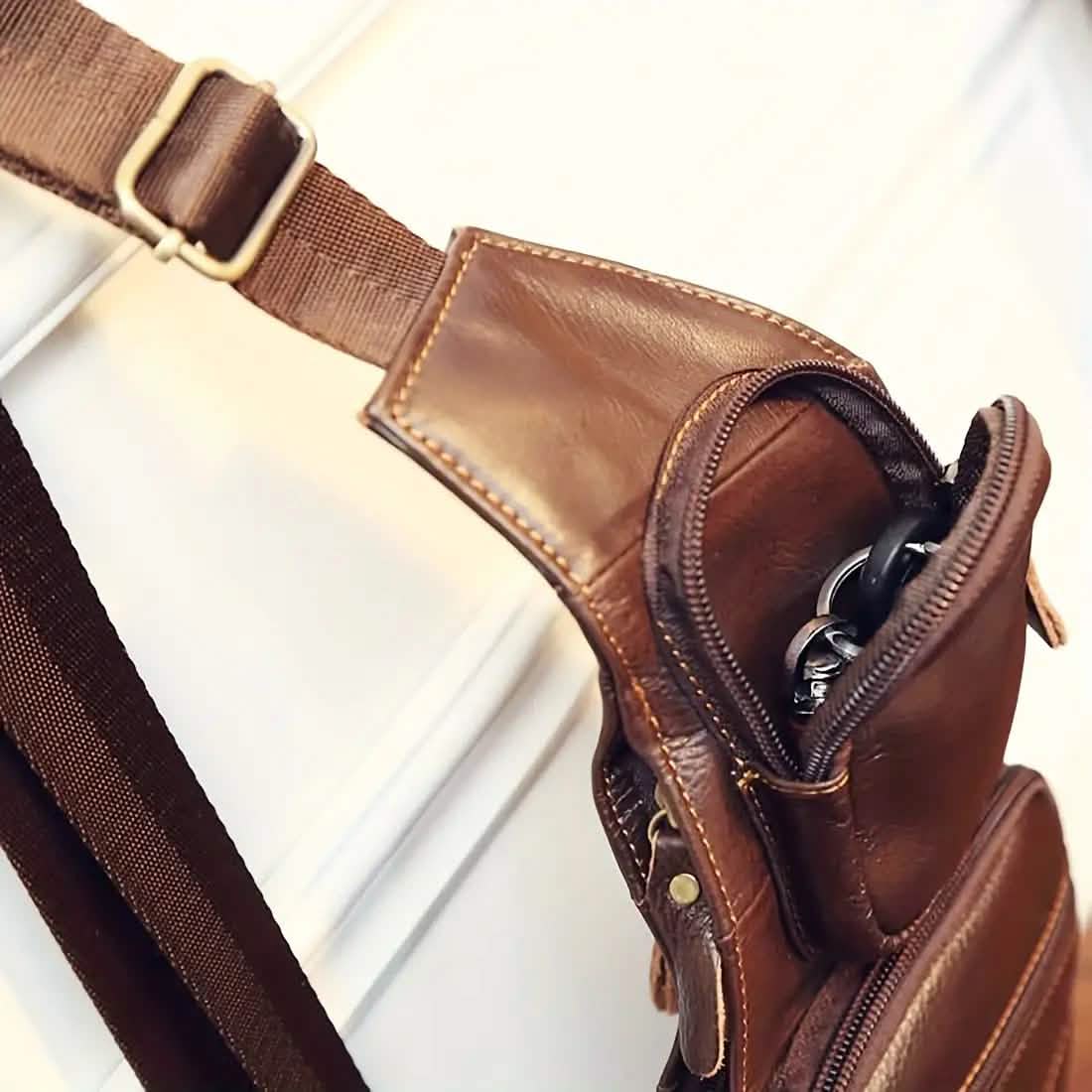 Genuine Leather Crossbody Sling Bag (Unisex) - NobAdy's Favorite