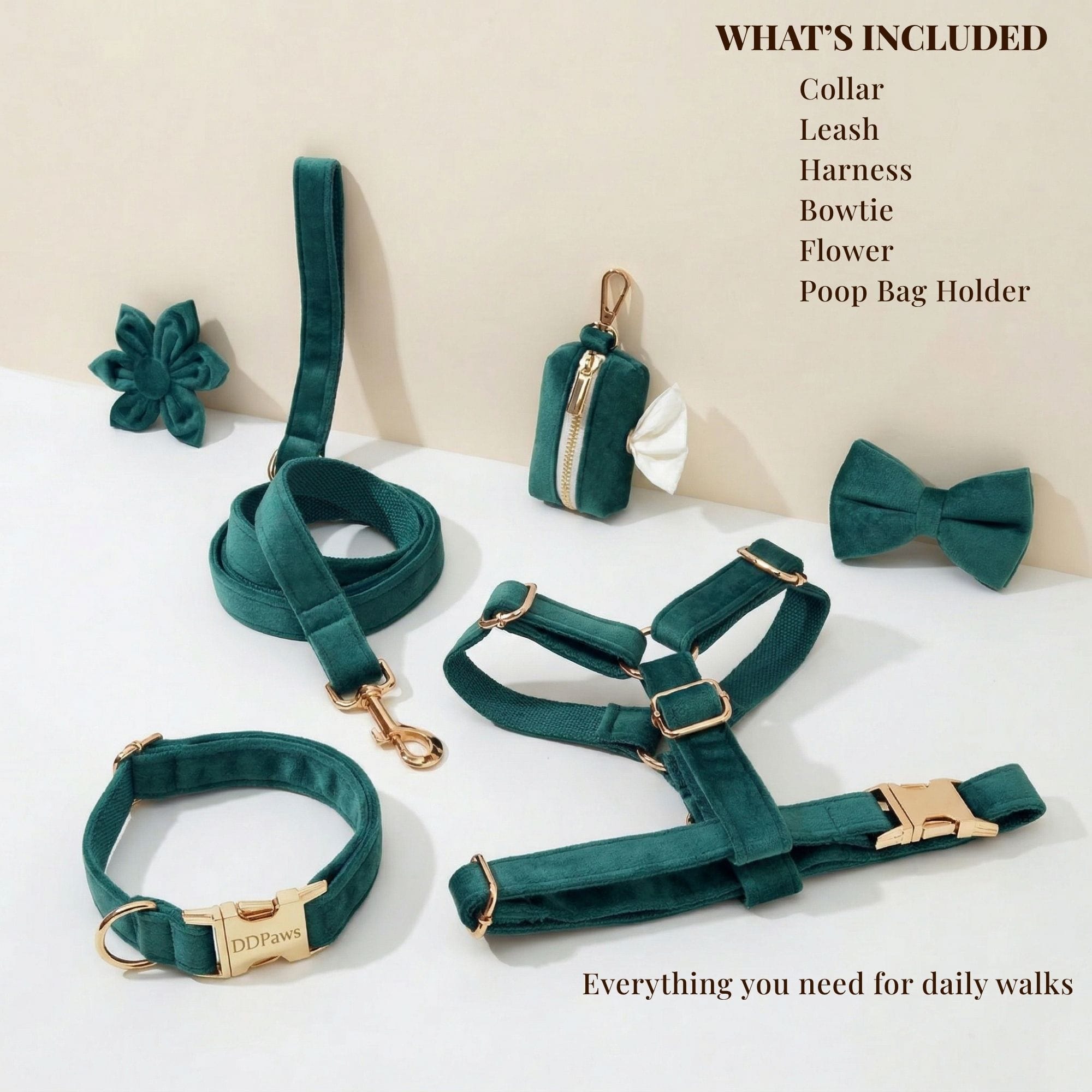 The Walk Premium Velvet Harness Set - NobAdy's Favorite