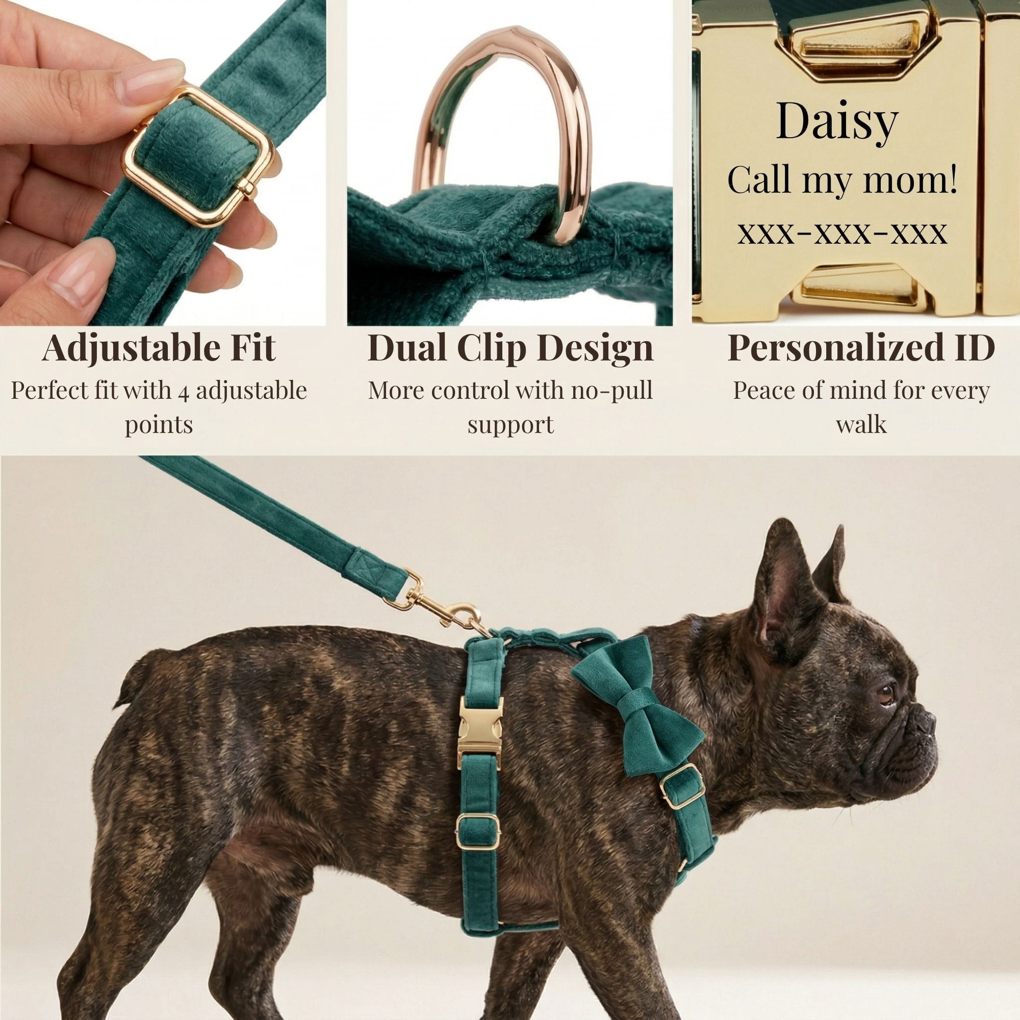 The Walk Premium Velvet Harness Set - NobAdy's Favorite