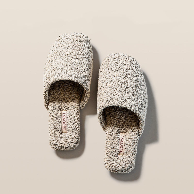 Autumn And Winter Fleece-lined Thermal Cotton Slippers Women's Indoor Home Non-slip