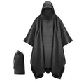 3 In 1 Outdoor Military Raincoat Hooded Sleeve Waterproof Rain Poncho Motorcycle Rain Cover Camping Hiking Travel Rainwear Tent - NobAdy's Favorite