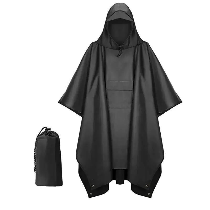 3 In 1 Outdoor Military Raincoat Hooded Sleeve Waterproof Rain Poncho Motorcycle Rain Cover Camping Hiking Travel Rainwear Tent - NobAdy's Favorite