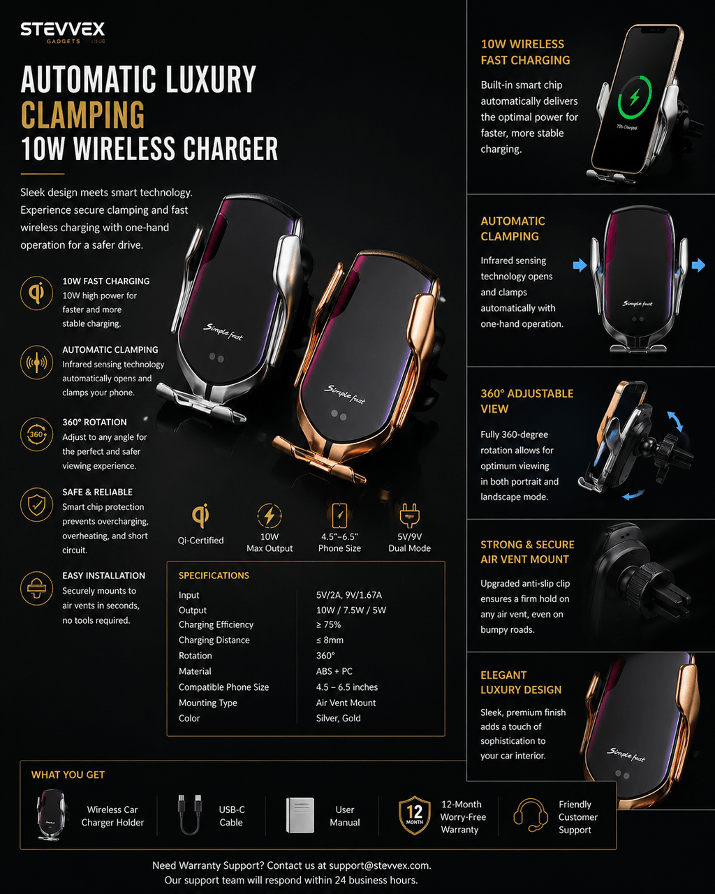 Automatic Luxury Clamping Charger - NobAdy's Favorite