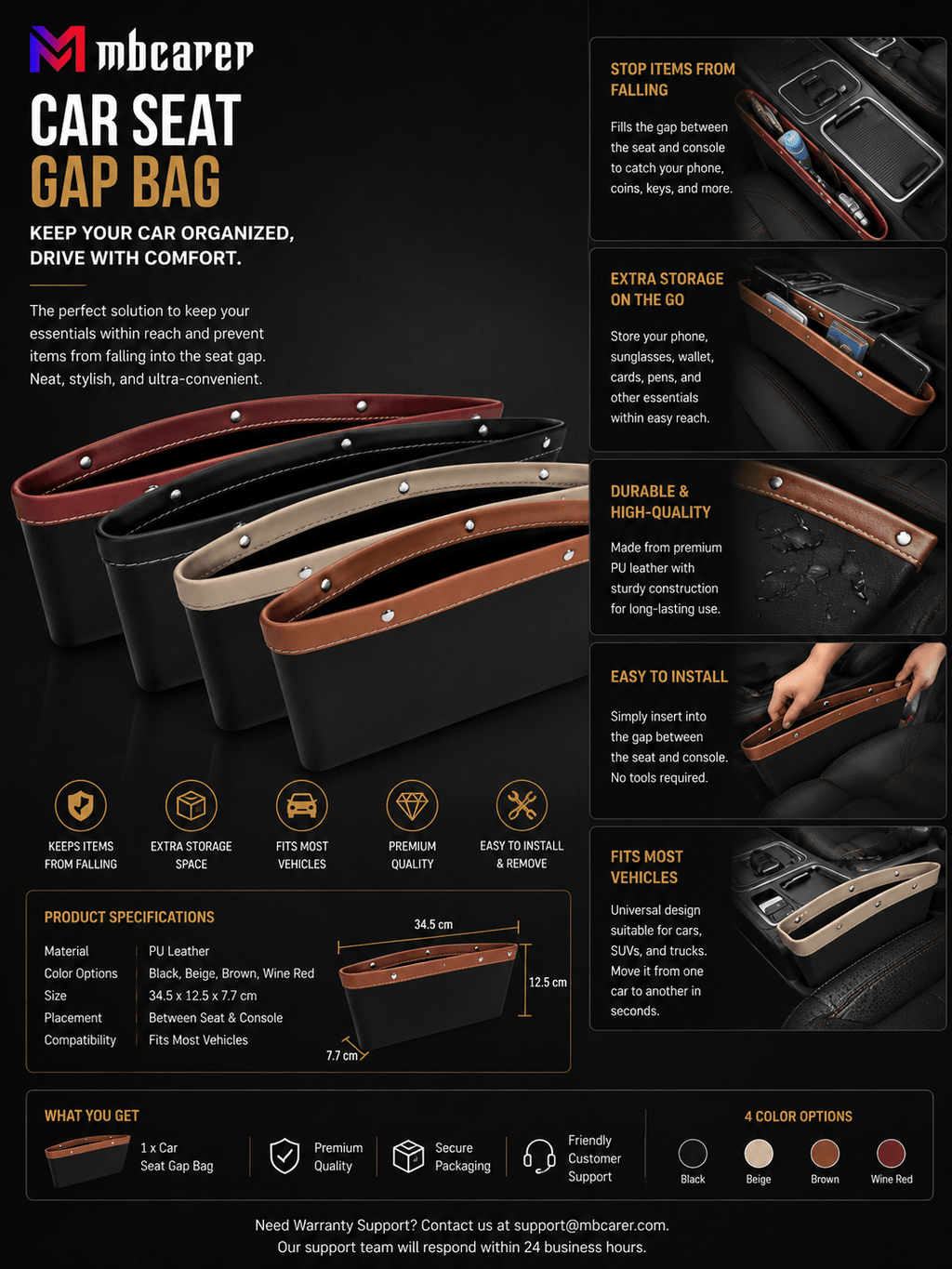 Car Seat Gap Bag - NobAdy's Favorite