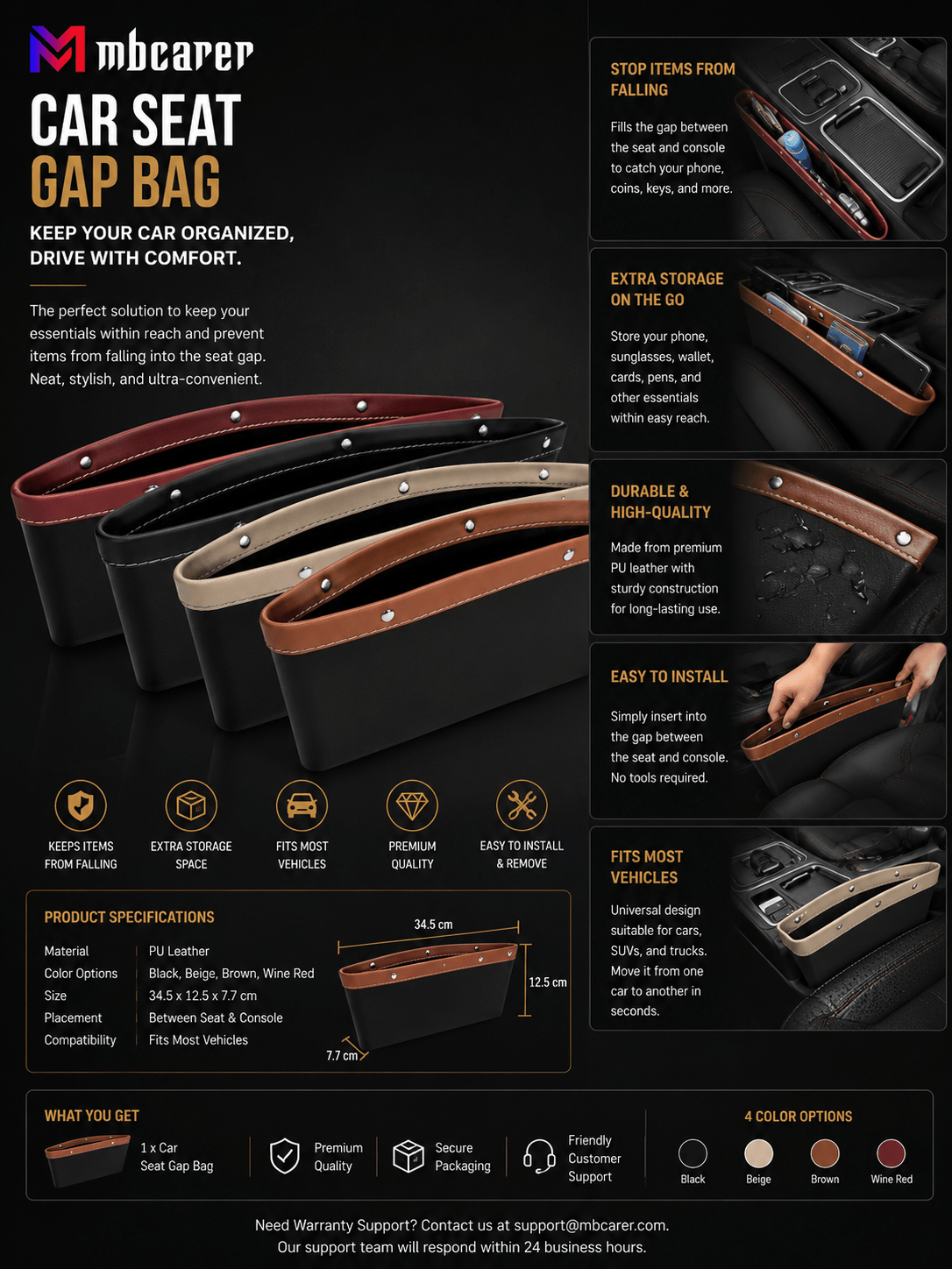 Car Seat Gap Bag - NobAdy's Favorite