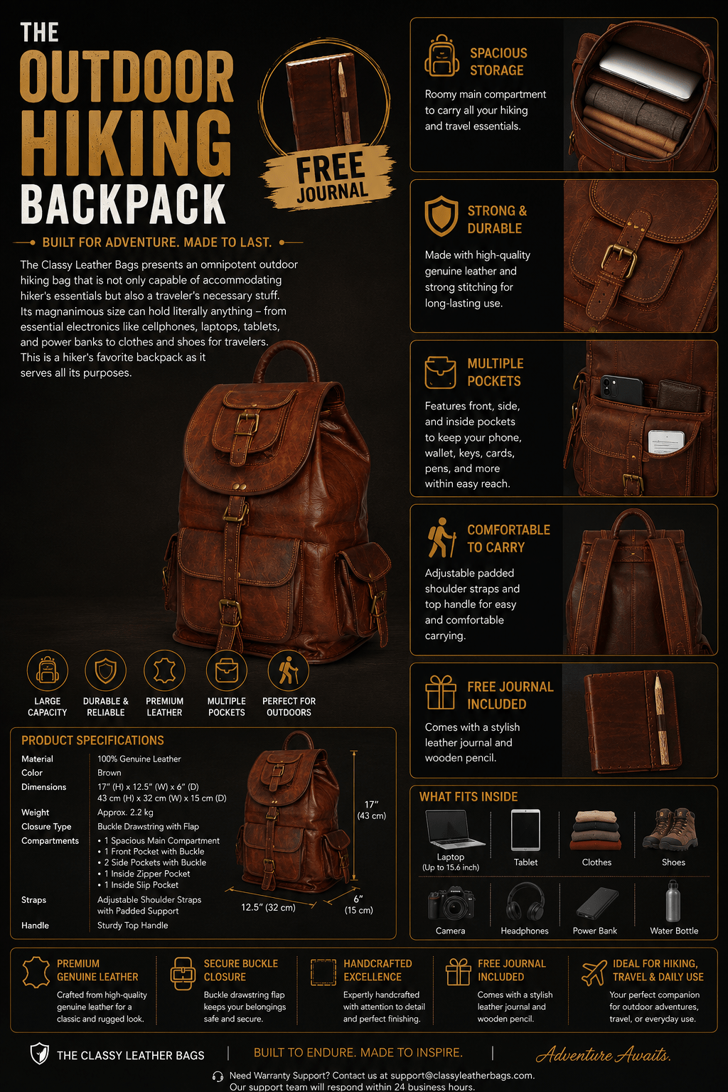 Heritage Leather Adventure Backpack - NobAdy's Favorite
