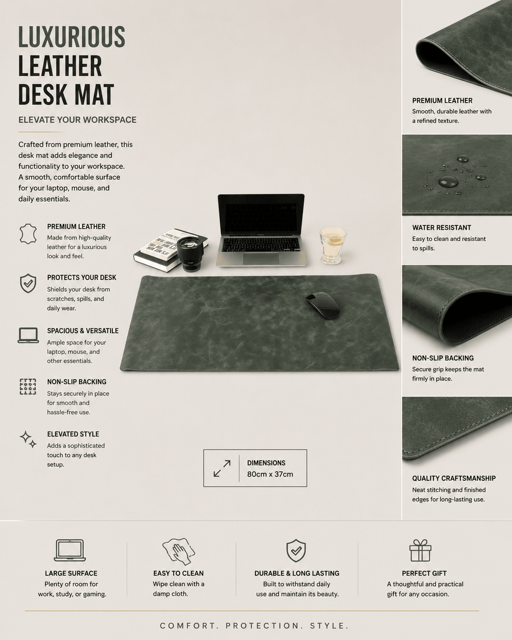 Luxurious Leather Desk Mat - NobAdy's Favorite