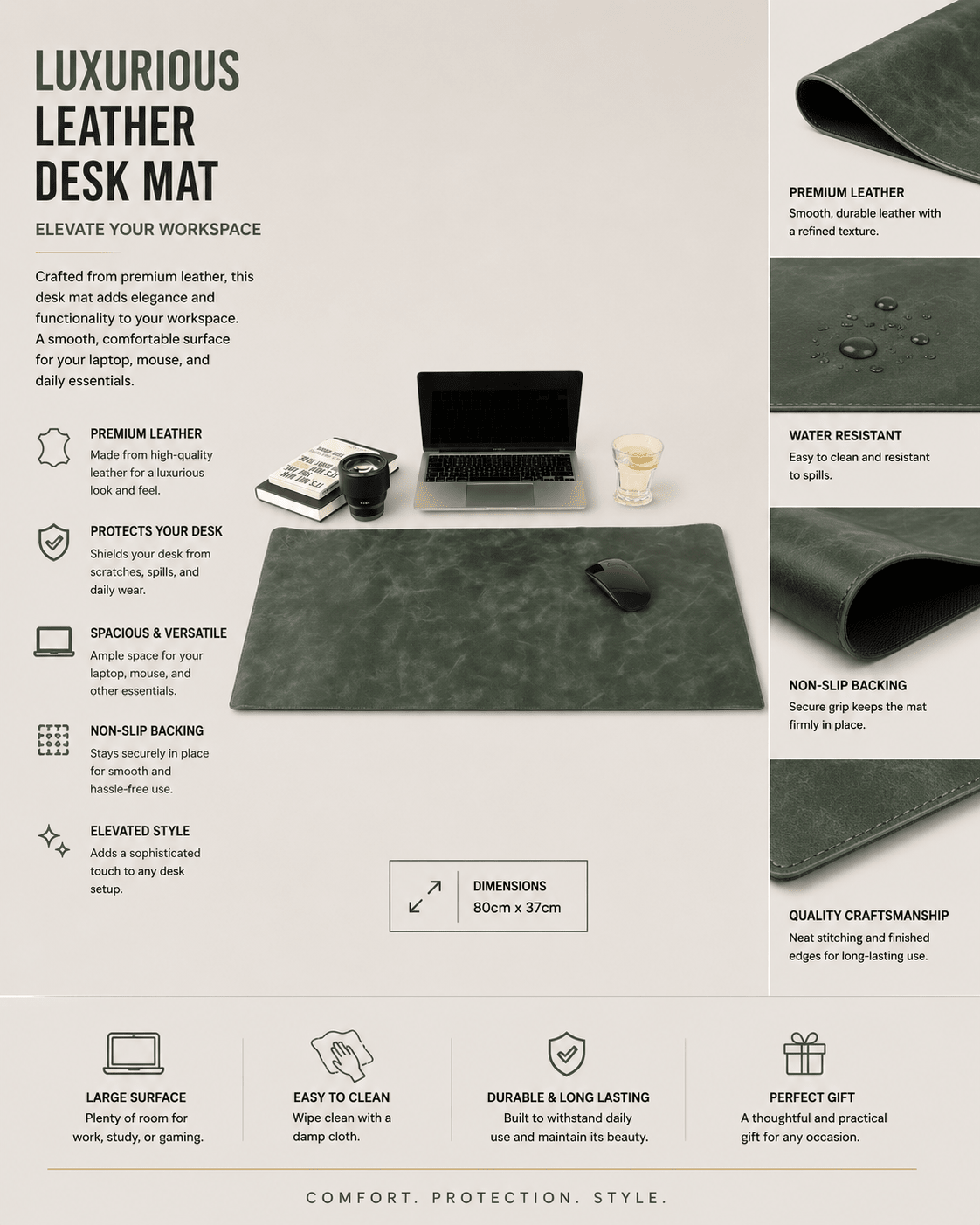 Luxurious Leather Desk Mat - NobAdy's Favorite