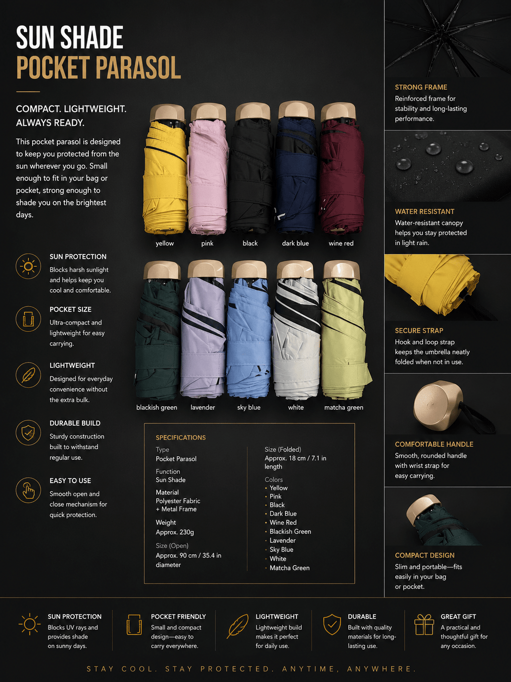 Sun Shade Pocket Parasol - NobAdy's Favorite