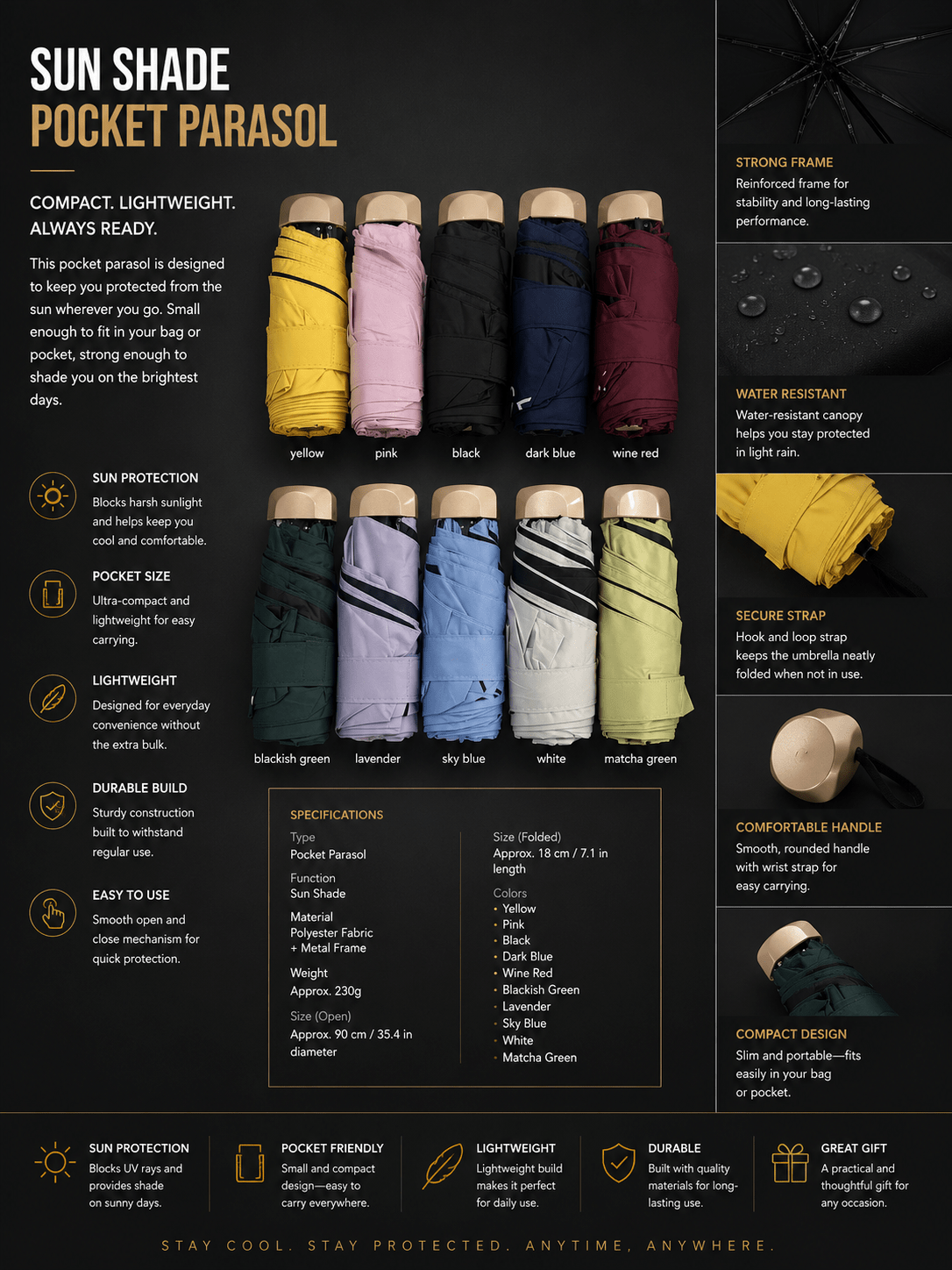 Sun Shade Pocket Parasol - NobAdy's Favorite