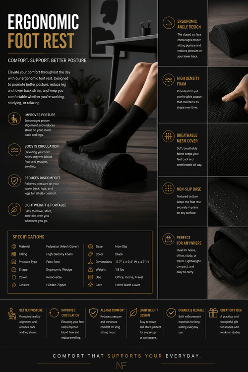 Ergonomic Foot Rest - NobAdy's Favorite