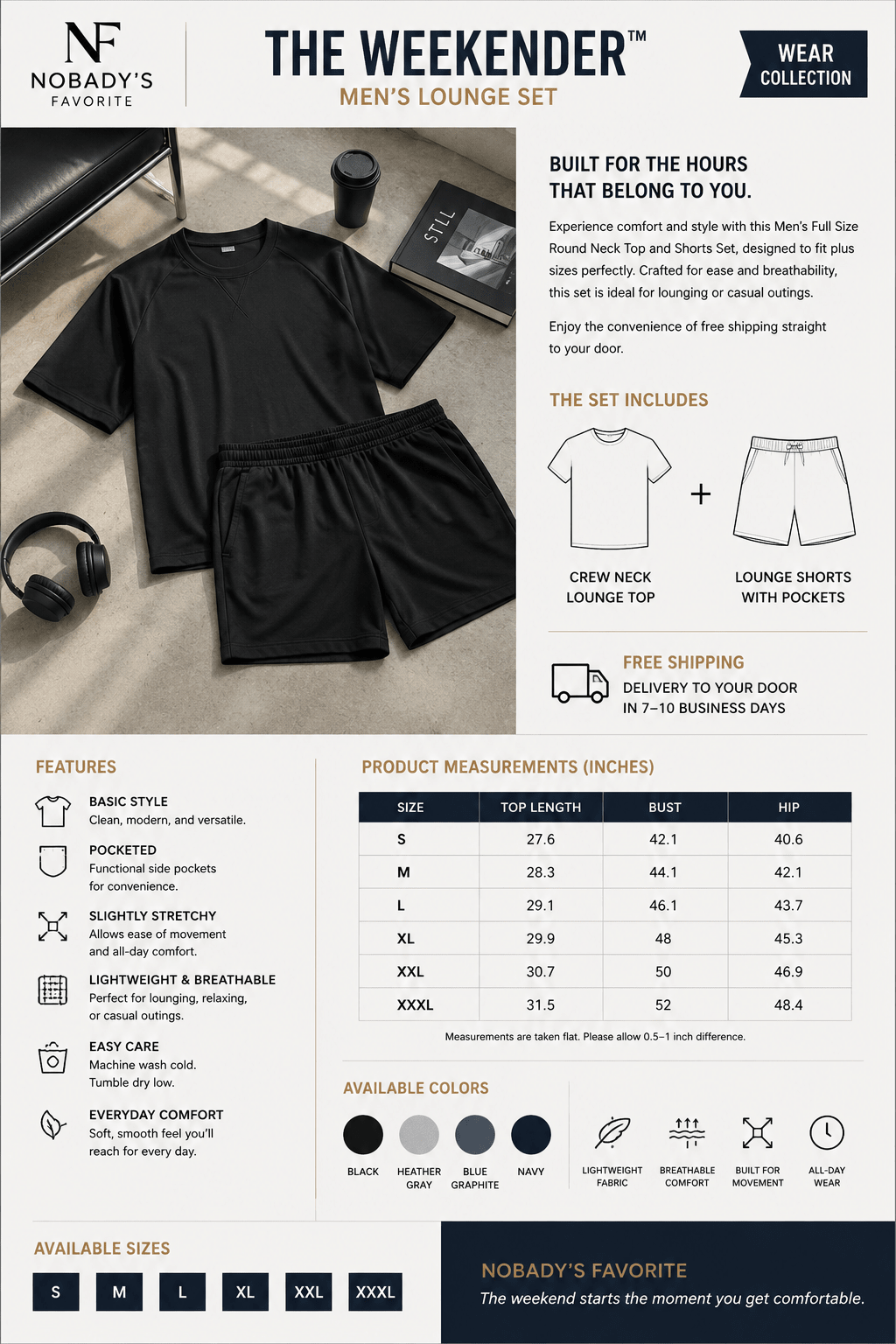 The Weekender Men's Lounge Set - NobAdy's Favorite