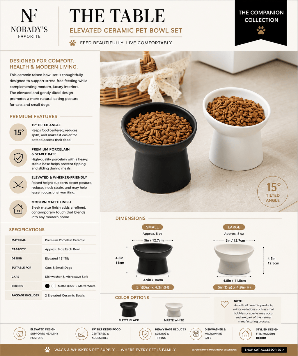 The Table Elevated Ceramic Pet Bowl Set - NobAdy's Favorite