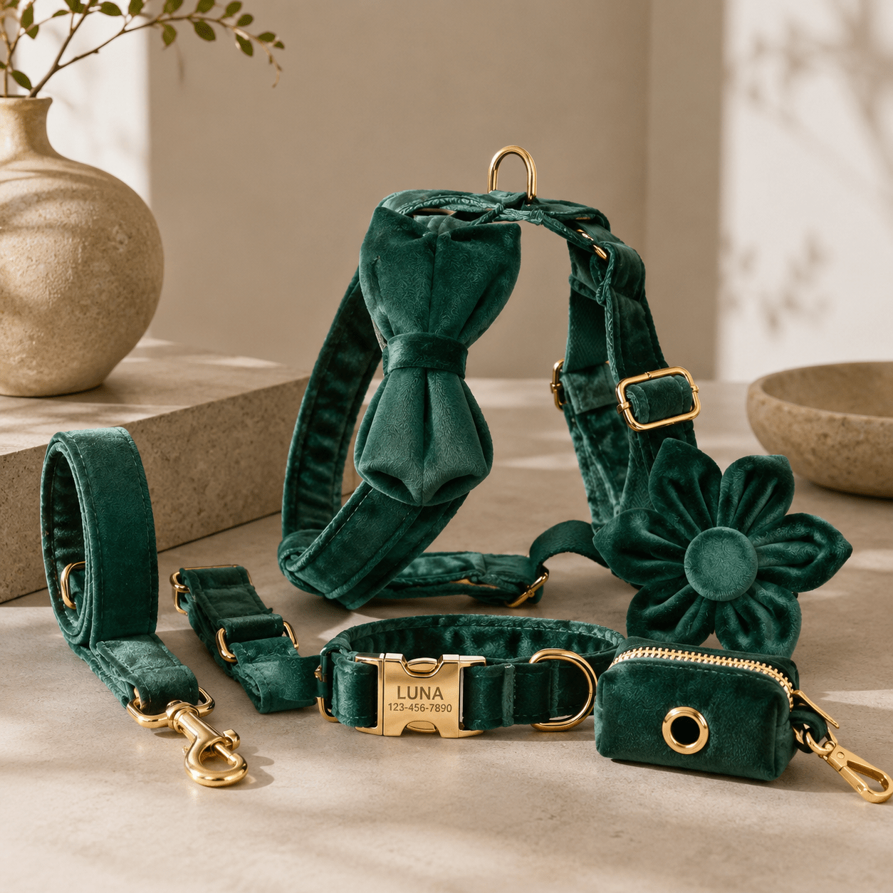 The Walk Premium Velvet Harness Set - NobAdy's Favorite