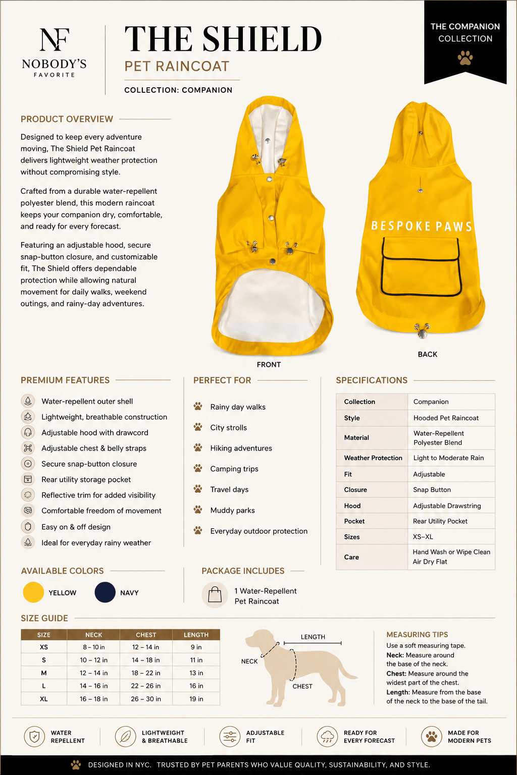 The Shield Pet Raincoat - NobAdy's Favorite