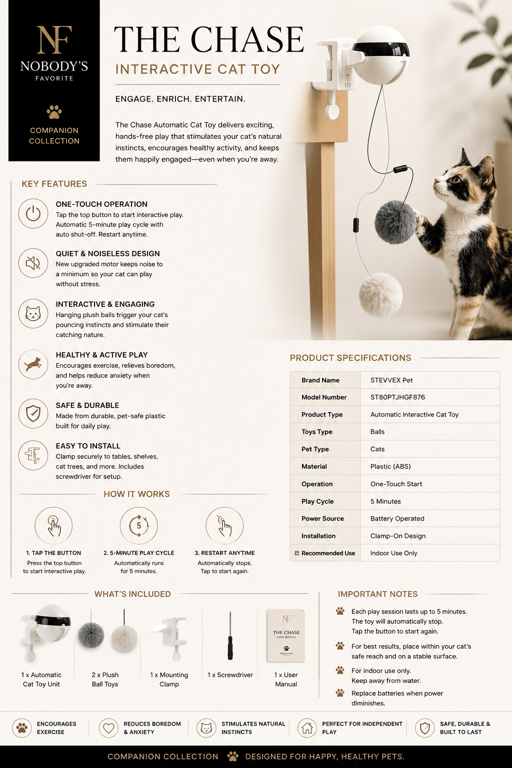 The Chase Interactive Cat Toy - NobAdy's Favorite