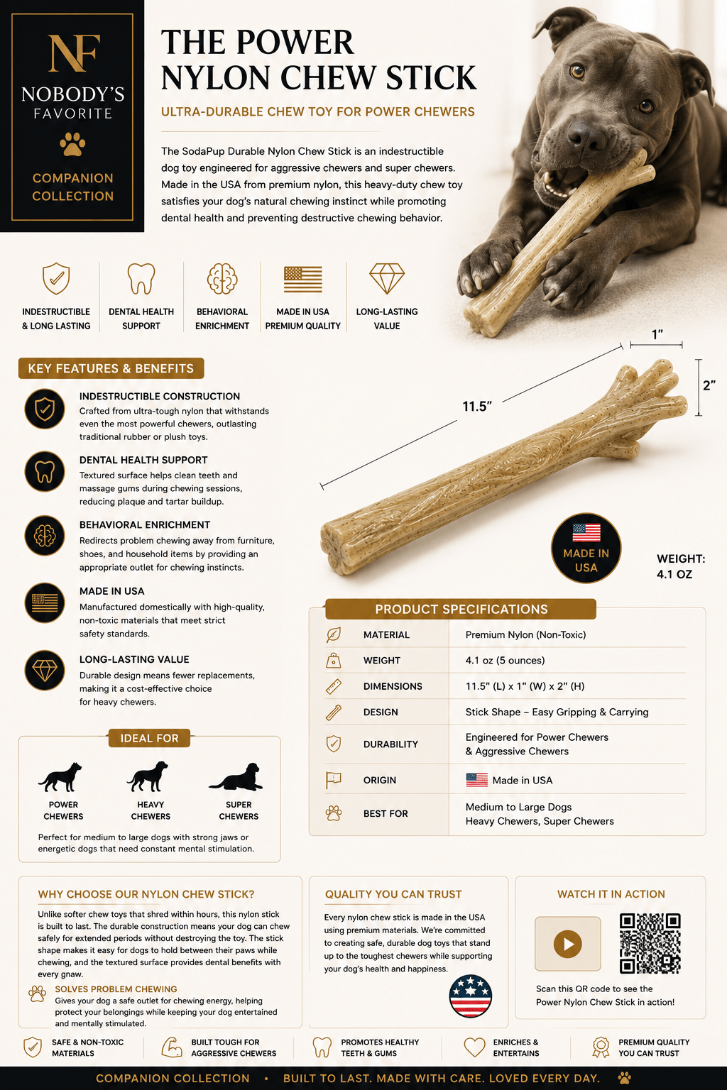 The Power Nylon Chew Stick - NobAdy's Favorite