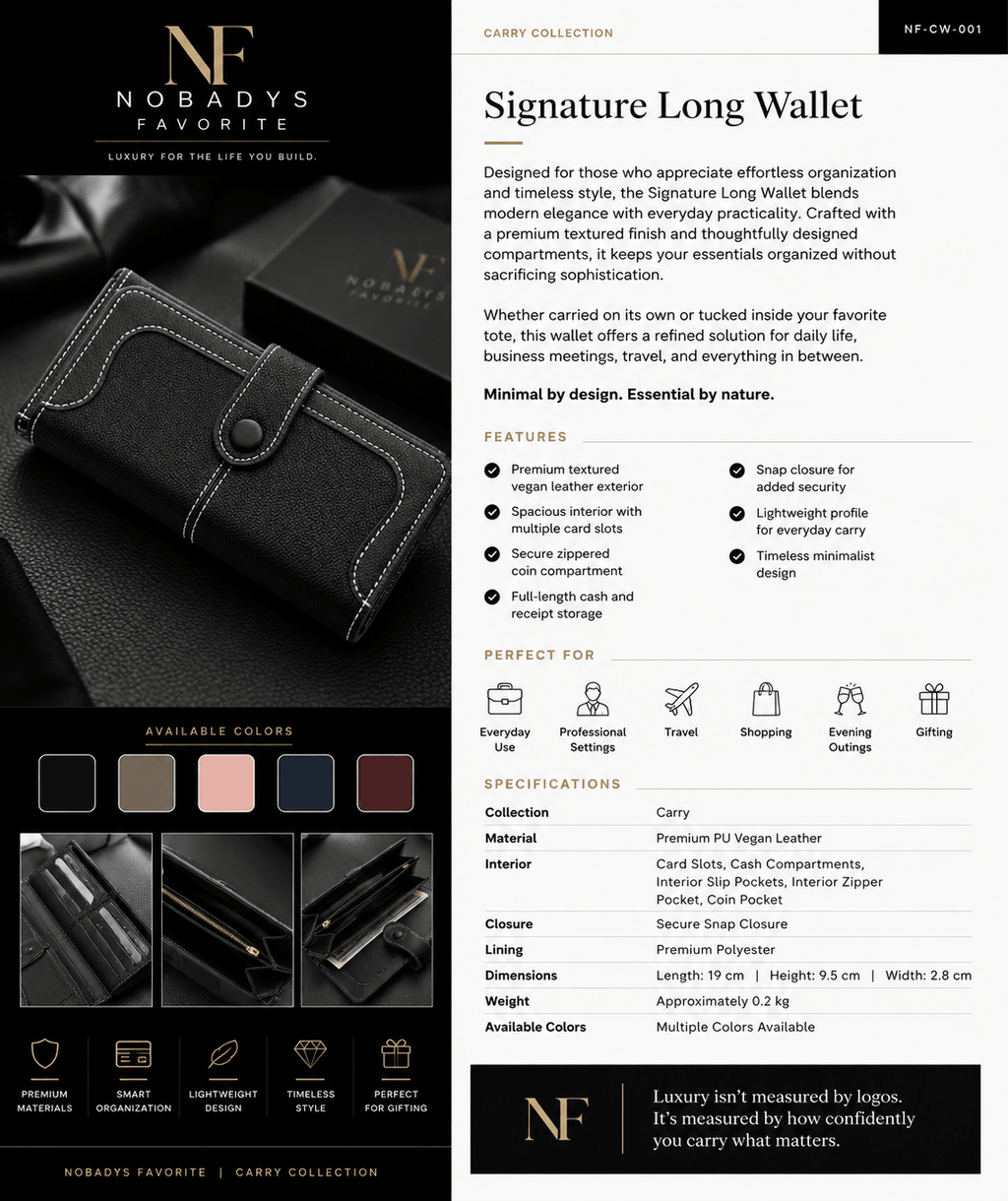 Signature Long Wallet - NobAdy's Favorite
