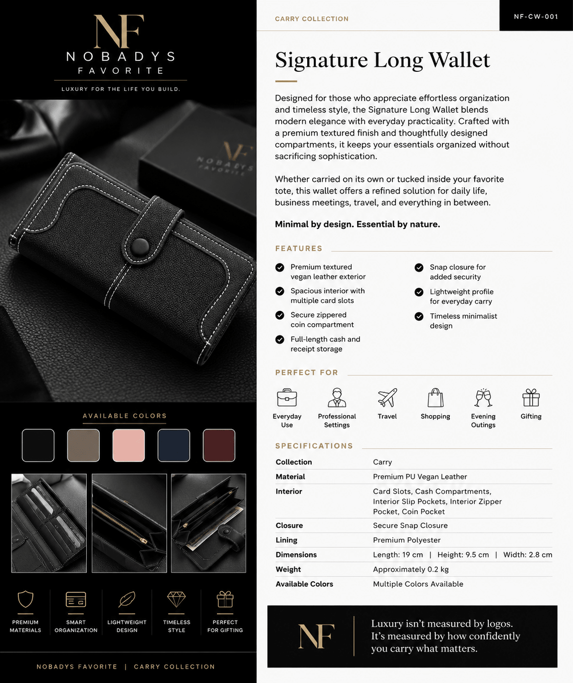 Signature Long Wallet - NobAdy's Favorite