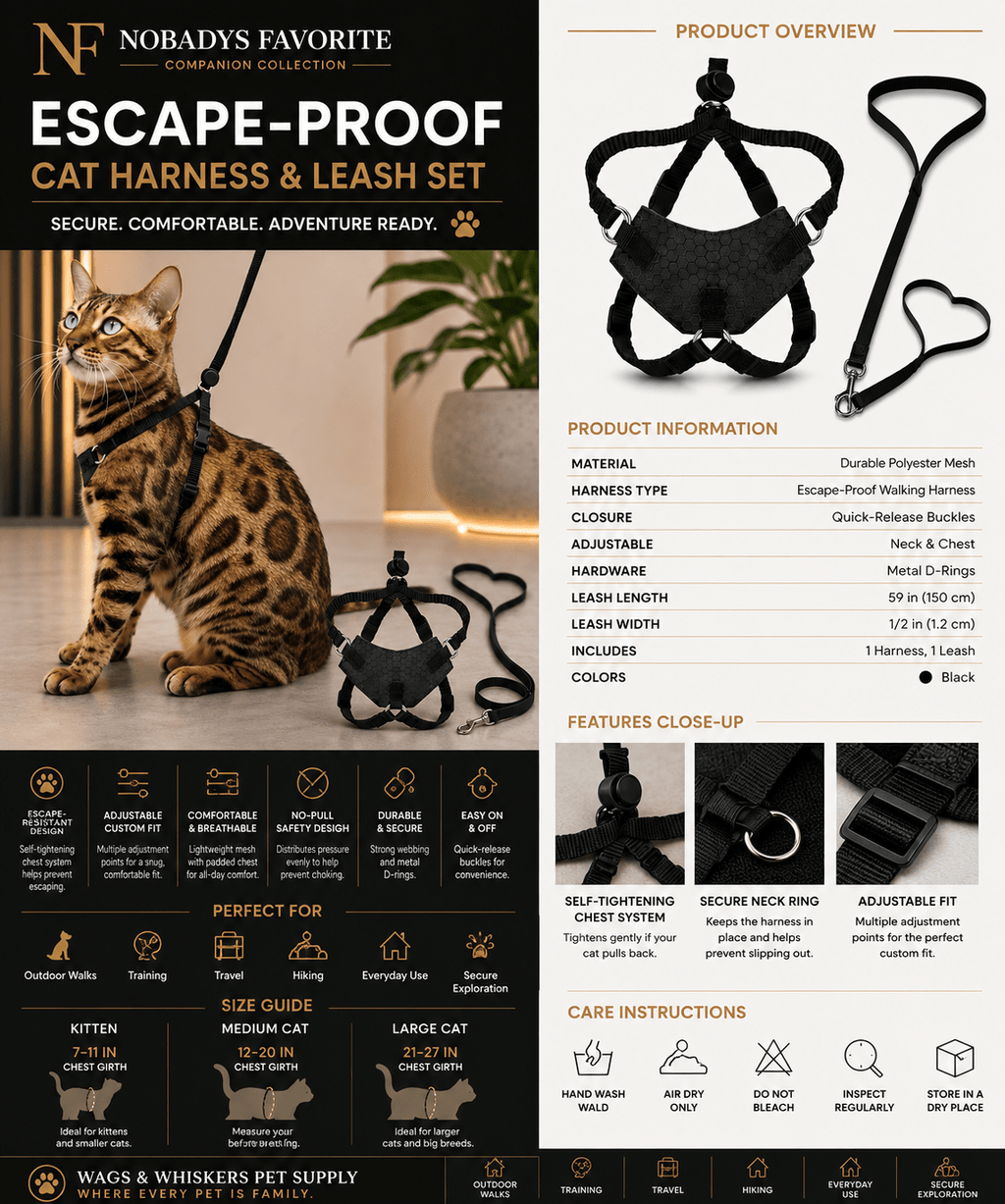 Explorer Cat Harness Set - NobAdy's Favorite