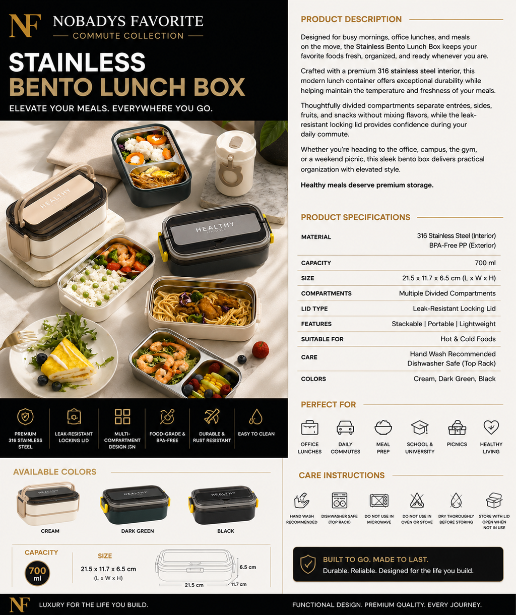 Stainless Bento Lunch Box