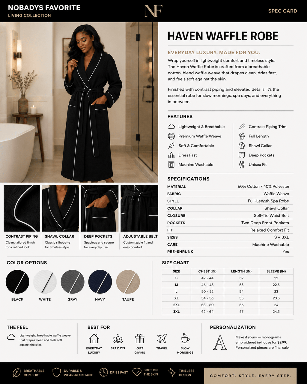Haven Waffle Robe - NobAdy's Favorite
