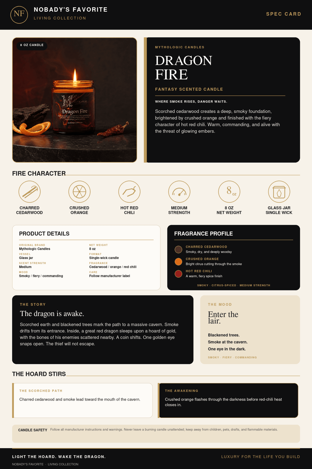 "Dragon Fire" Fantasy Scented Candle - NobAdy's Favorite