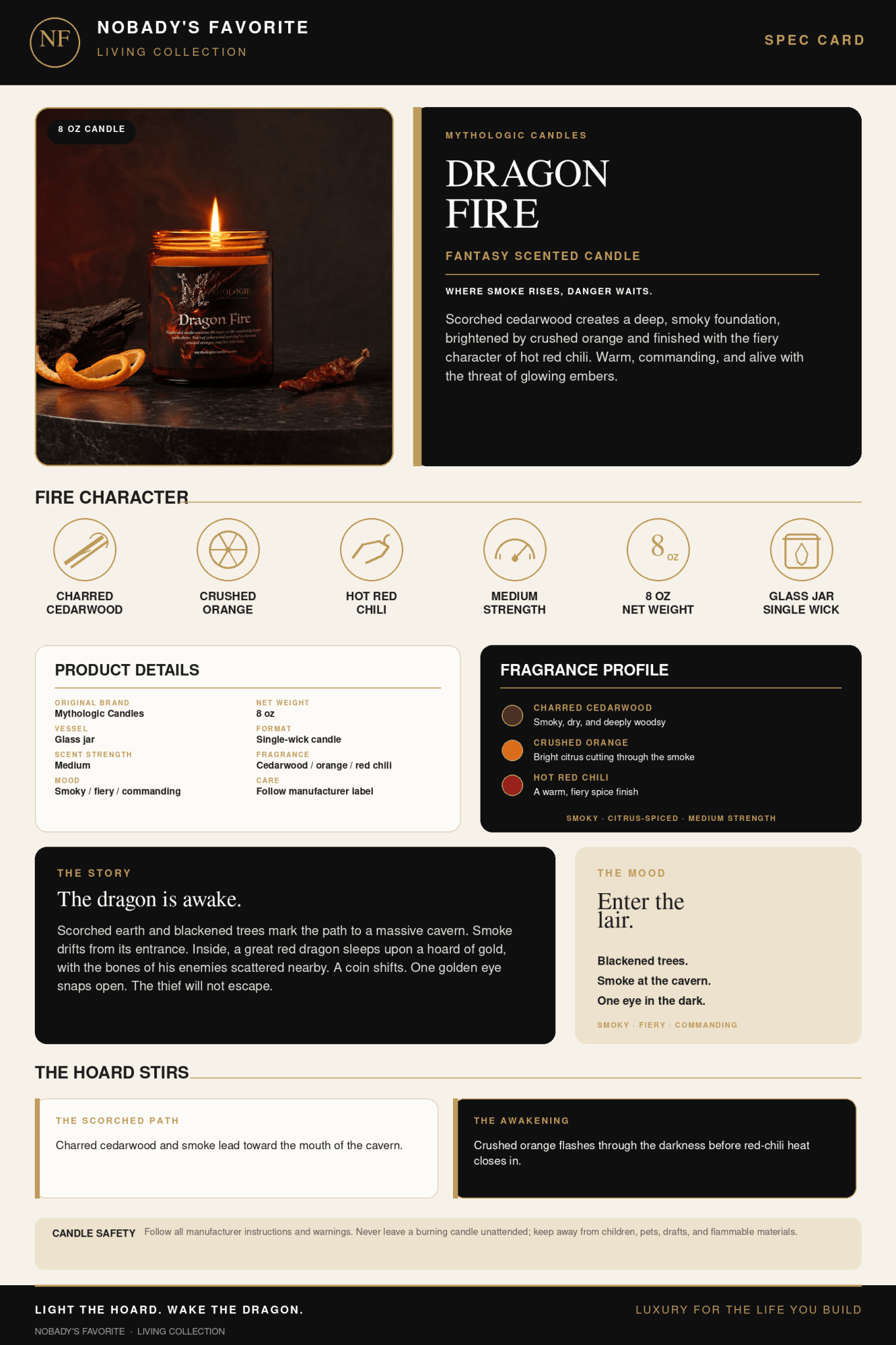 "Dragon Fire" Fantasy Scented Candle - NobAdy's Favorite