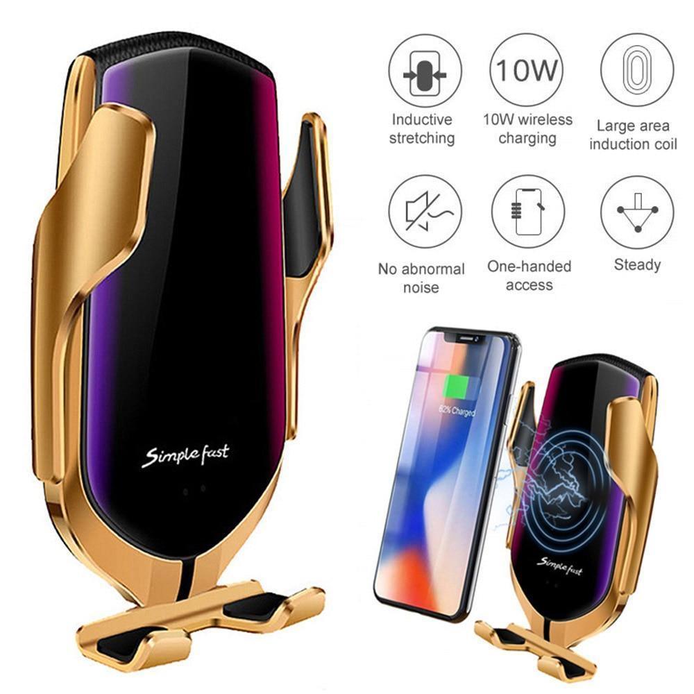 Automatic Luxury Clamping 10W Wireless Charger Car Phones Holder Smart Sensor Air Vent Mount Mobile Phone Stand - NobAdy's Favorite