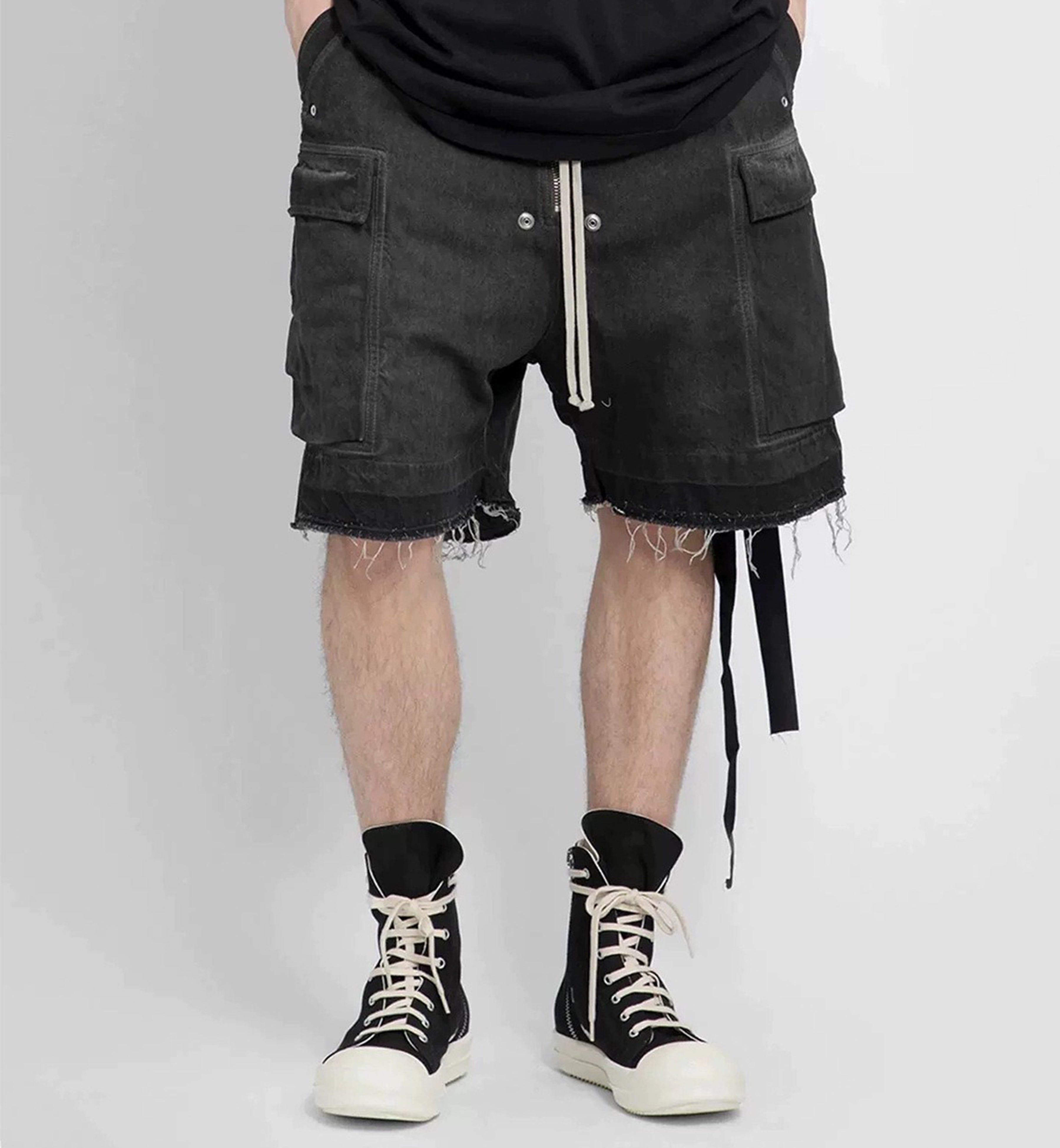NOIR DRAWSTRING DENIMZ CARGO