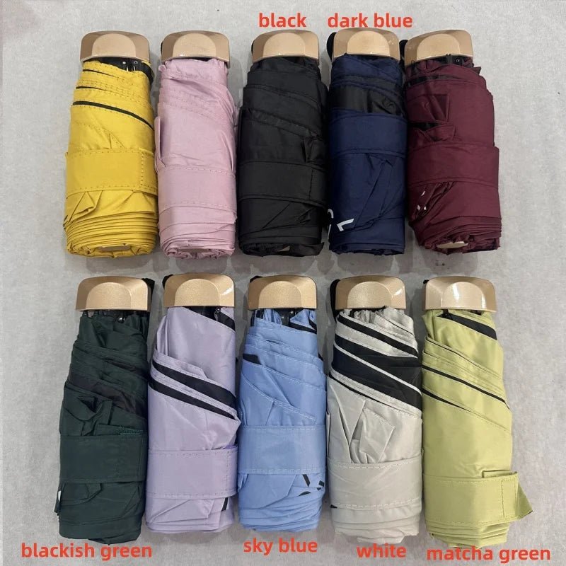 1Pc 55% Off Mini Sun Umbrella Pocket Rain Umbrella Vinyl Folding UV Ultraviolet Protection Sun Shade Pocket Parasol Capsule - NobAdy's Favorite
