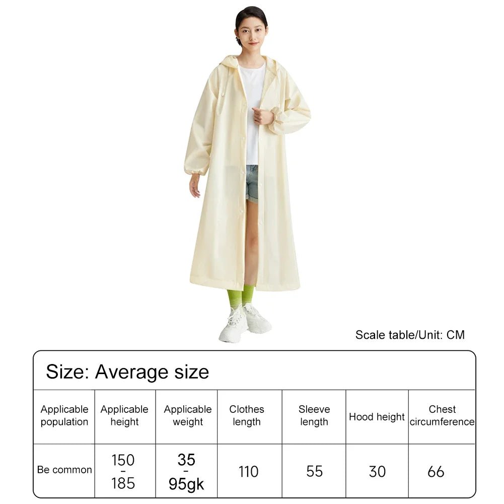 Adult Long Raincoat | Reusable Waterproof Windproof Hooded Rain Gear for Hiking and Travel - NobAdy's Favorite