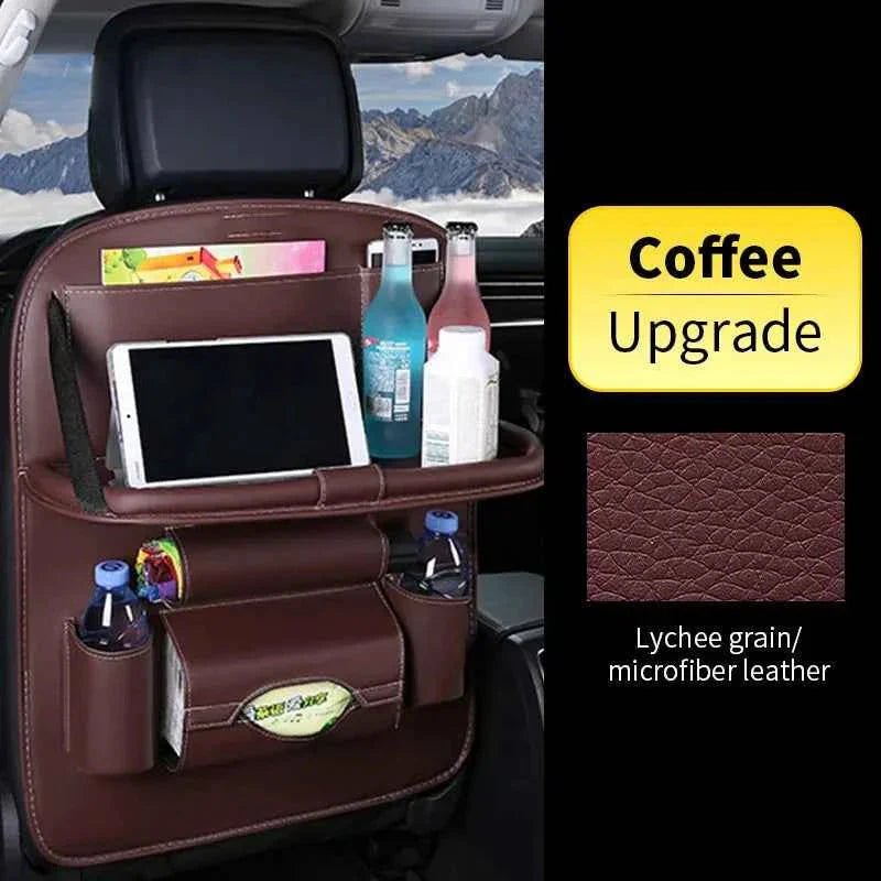 Car Back Seat Organizer Storage Bag with Foldable Table Tray Tablet Holder Tissue Box Auto Back Seat Bag Protector Accessories - NobAdy's Favorite