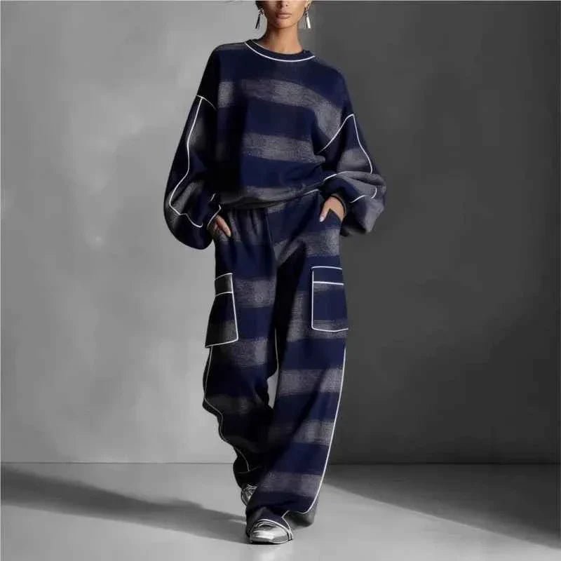 Women’s Plaid Oversized Tracksuit 2 Piece Set - NobAdy's Favorite