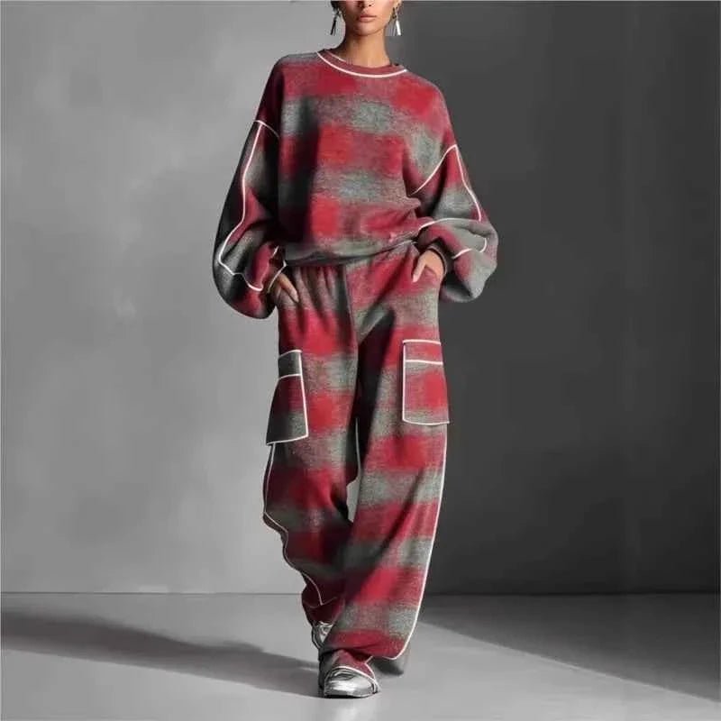 Women’s Plaid Oversized Tracksuit 2 Piece Set - NobAdy's Favorite