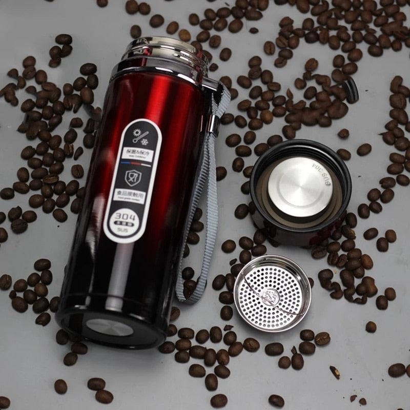 High Capacity Business Thermos Mug Stainless Steel Insulated Water Bottle Portable Vacuum Flask For Office Tea Mugs Vacuum Insulated Coffee Mug Spill Proof With Stainless Steel Travel Mugs Gift For Women Men - NobAdy's Favorite