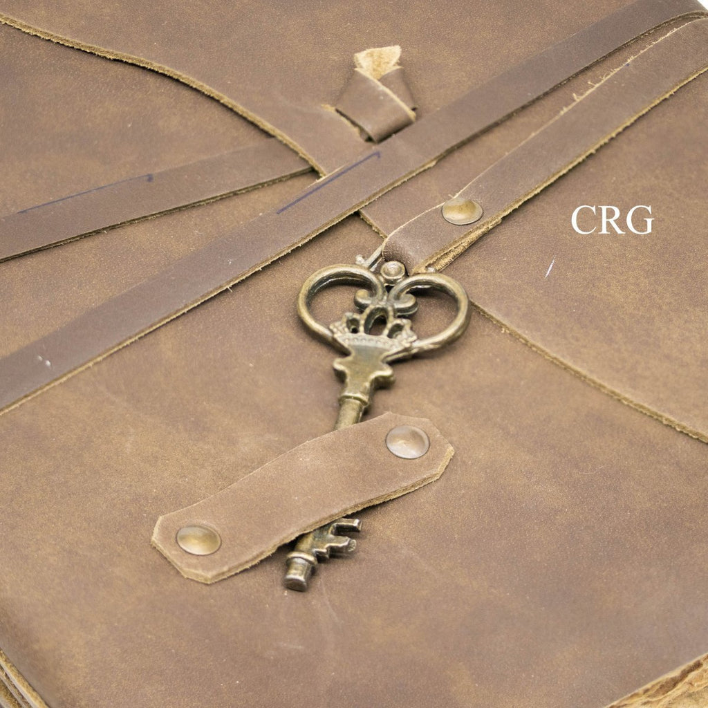 Leather Notebook with Key (1 Piece) Size 9.8 by 7 Inches Strap Closed Journal - NobAdy's Favorite