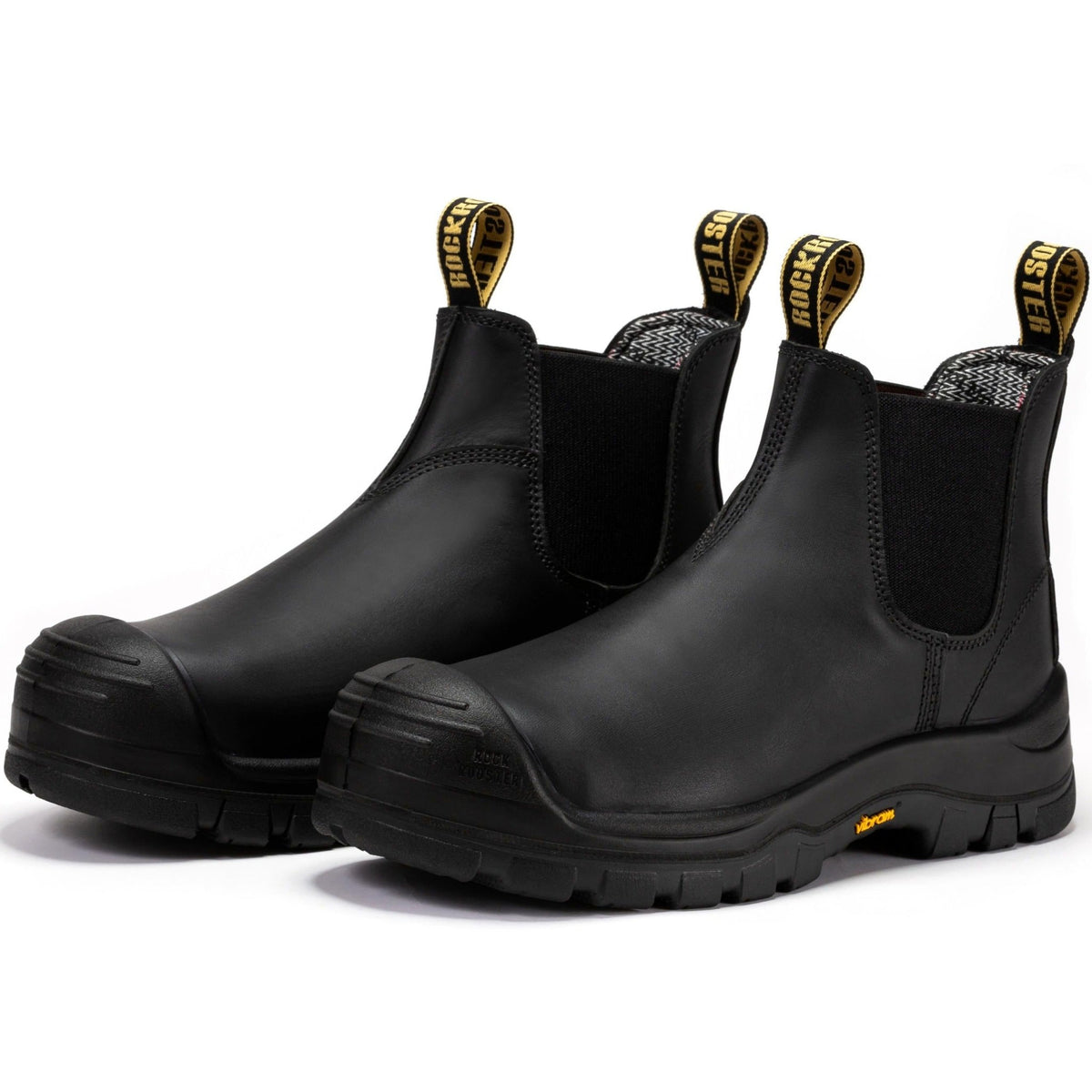 ROCKROOSTER Beaufort Men's Black 6 inch Composite Toe Pull-on Leather Work Boots VAK630 - NobAdy's Favorite